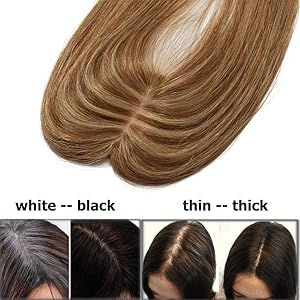 Highlighted Human Hair Toppers For Women With Thinning Hair Clip