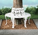 JJ International F3034-A Aluminum Garden Lite Grape Tree Bench - White