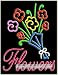 Flowers (vertical) Neon Sign (31"H x 24"L x 3"D)