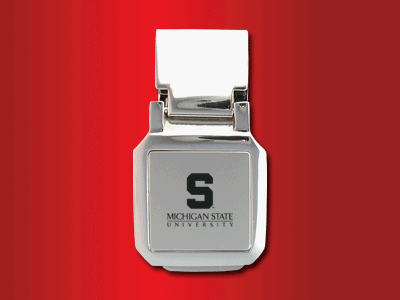 Michigan State - Spring Loaded Money Clip - Laser Engraved