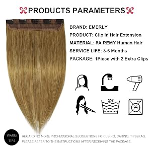 Emerly Clip In Human Hair Extensions Long Straight 3 4 Full Head