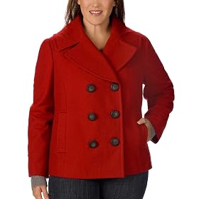 Merona&reg; Plus Wool Peacoat - Red Pop by Merona