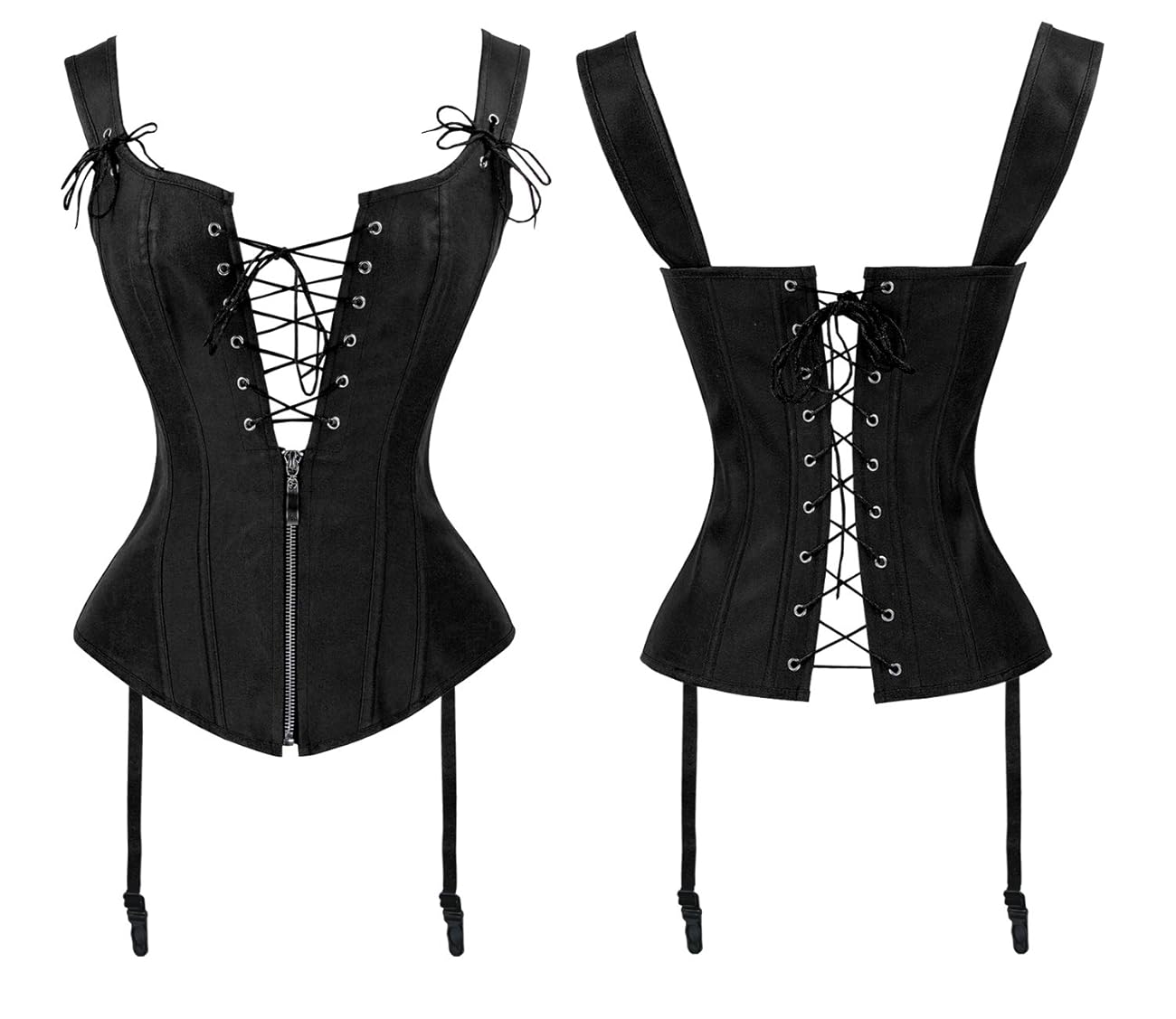 Charmian Women's Renaissance Lace Up Vintage Boned Bustier Corset with