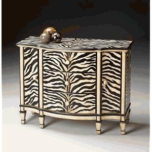 Elegant Decor 674191 Console Cabinet - Zebra Stripe Finish