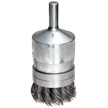 Weiler Wire End Brush, Banded, Round Shank, Steel, Partial Twist Knotted