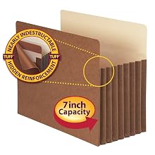 Smead Pocket, Letter, Straight, 7-Inch Expansion, Redrope 5 per Box (73395)