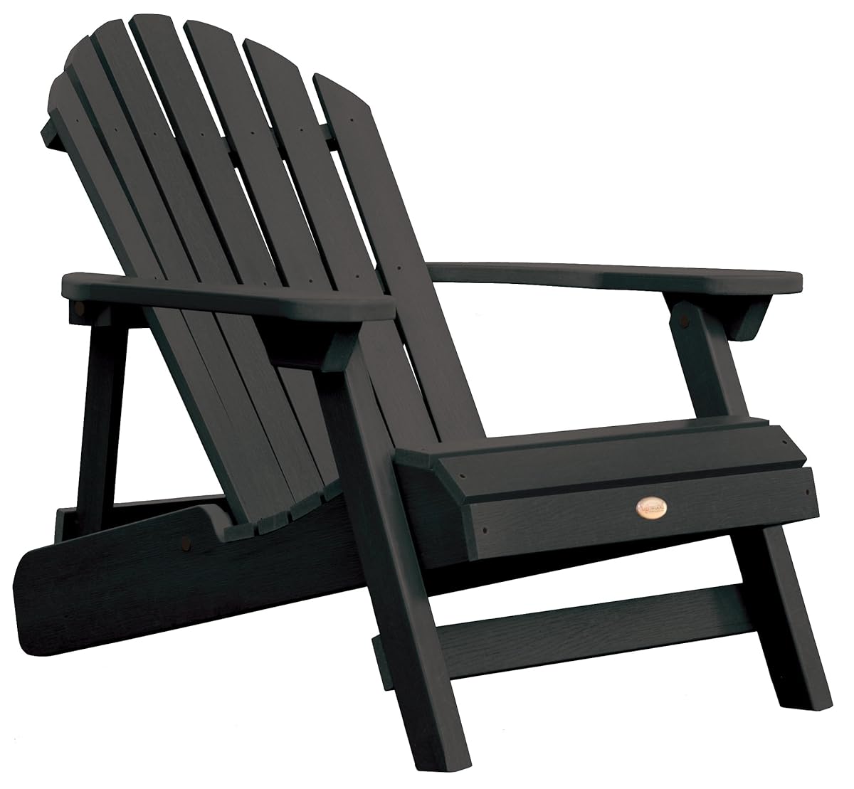 Highwood Hamilton Folding and Reclining Adirondack Chair, Adult Size, Black