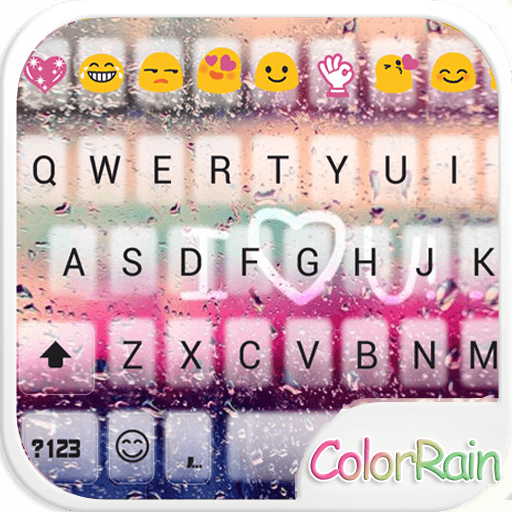 Color Rain Emoji Keyboard Theme sdfwef dvwe