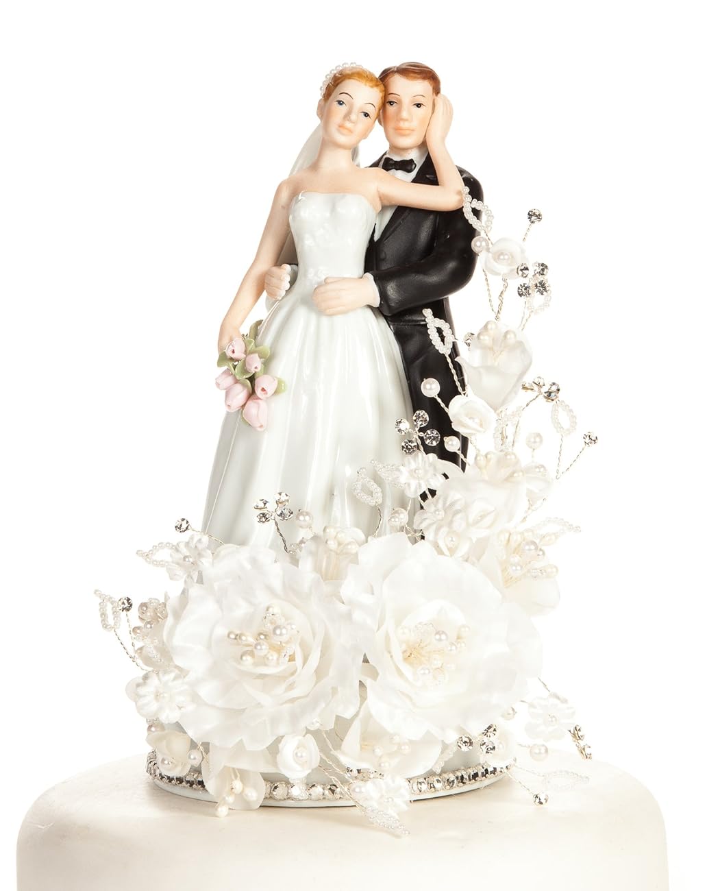 Vintage Elegant Rose Wedding Cake Topper