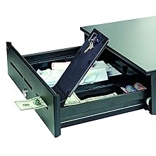 MMF Industries Steelmaster Magic Touch Model 1060 GT Cash Drawer with Keyed Lock, 4.75 x 18 x 16.7 Inches, Black (2251060GT04)