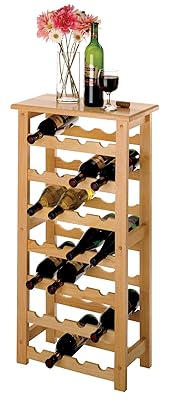 Winsome Wood 28-Bottle Wine Rack, Natural