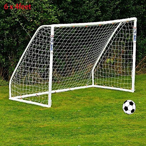 PhyllisEsters Full Size 6 x 4FT Football Net Soccer Goal Post White
