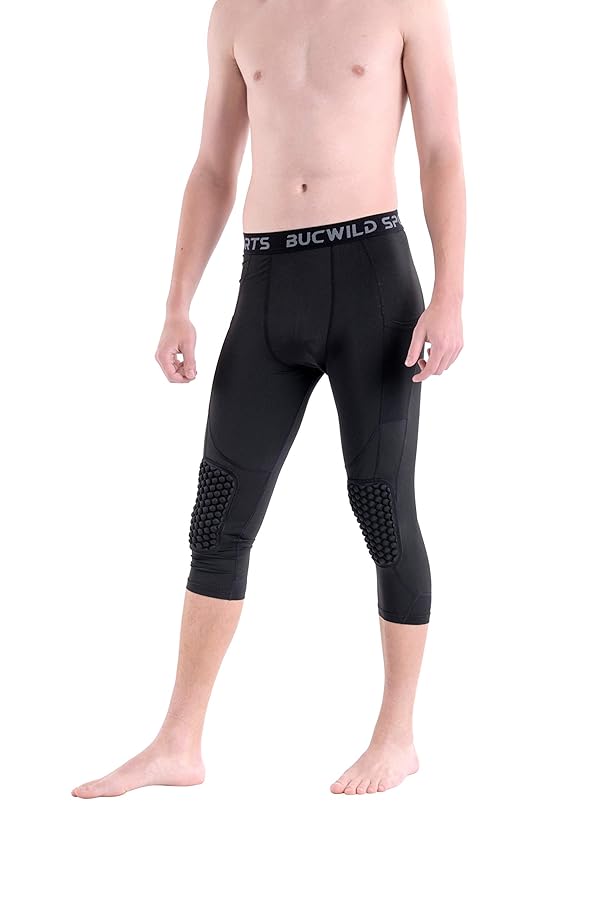 youth compression tights with knee pads