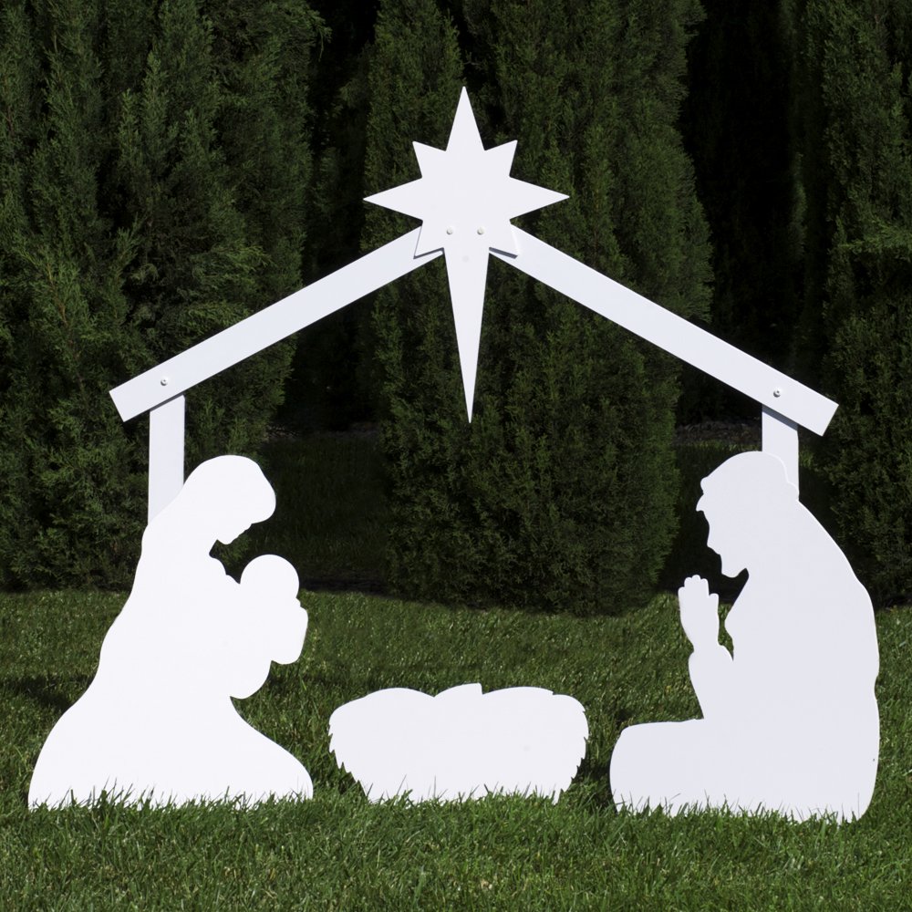 Outdoor Nativity Store Holy Family Outdoor Nativity Set (Standard, White)