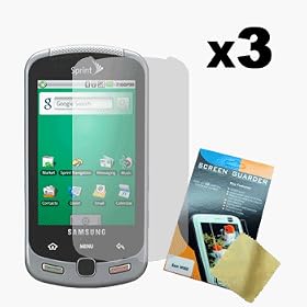 Three LCD Screen Guards / Protectors for Samsung Moment SPH-M900