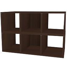 Way Basics zBoard Eco 3 Cubby Storage Bench Stackable, Espresso Wood Grain