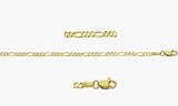 Anklet: 14K Gold Figaro Classic Link Ankle Bracelet 2.6mm wide 10 long