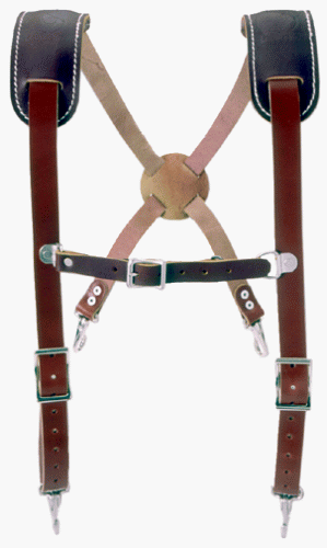 Occidental Leather 5009O Heavy Duty Leather Suspenders with Leather Shoulder Pads