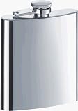 Visol Stainless Steel Plain High Polish Mirror Finish Flask (8oz)