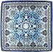 corciova Women's Large Satin Square Silk Feeling Hair Scarf 35 x 35 inches Flowers Violet Blue and Black
