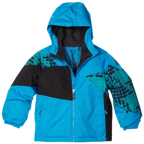 Spyder Infant/Toddler Boy's Mini Rebellion Jacket, Avalon Blue/Black/Toxic Houndstooth, 5