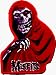 The Misfits - Red Crimson Ghost with Logo (Skeleton with Bony Hand & Logo) - Embroidered Iron On or Sew On Patch