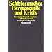 Hermeneutik und Kritik: Mit einem Anhang sprachphilosophischer Texte Schleiermachers (suhrkamp taschenbuch wissenschaft)