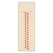 TOPS Semi-Monthly Time Cards, Green Ink Front, Red Back, 500-Count, 3.5 x 10.5 Inches, Manila (1277)