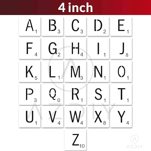 4 Inch Scrabble Letters Wall Decor Stencils For Painting Signs