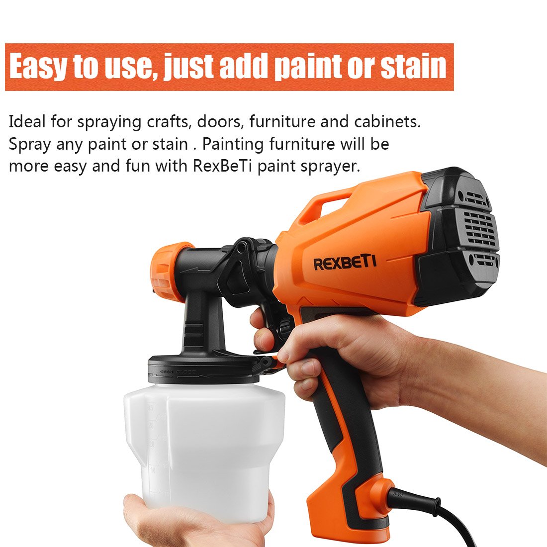 Paint Sprayer, HVLP Spray Gun Power Painter By RexBeTi, Home Paint