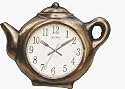 New Haven 1996-G 10-3/4 by 8-1/2 by 2-3/4-Inch Bronze Tea Pot Clock