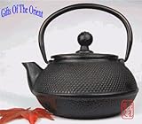 Review Gifts Of The Orient  / Japanese style Tetsubin Cast Iron black hobnail tea pot kettle 0.3 litre