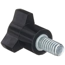 Davies Thermoset Three Arm Knob, Flute Rim, Threaded Stud, 1/4"-20 Thread Size X 1/2" Thread Length, 7/8" Diameter (Pack of 10)