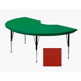 Correll Ar4872-Kid-25 Kidney Shape Blow-Molded Activity Tables - Standard Legs - Red by Correll