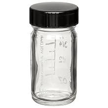 Wheaton Glass Volumetric Graduated Bottle with Phenolic Poly-Seal Lined Screw Cap,