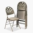 Csc 36875KNT4 Fabric Padded Seat/Molded-Back Folding Chair, Kinnear Taupe, 4/Carton