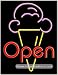 Open (Ice Cream Cone) Neon Sign