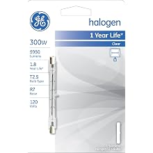GE Lighting 19379 300-Watt Edison Halogen T2.5 Light Bulb