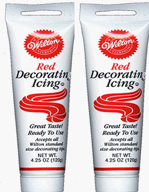 Red Icing Cake Decorations - Two (2) Icing Colors - Red by Wilton - The PartyWorks