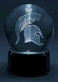 Michigan State Logo Etched In Crystal, Base Musical And Lit. School's Fight Song Plays.