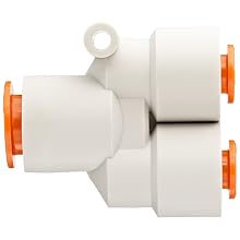 SMC KQ2U Push-to-Connect Tube Fitting, Reducing Union Wye, PBT Body, Tube OD, Inch