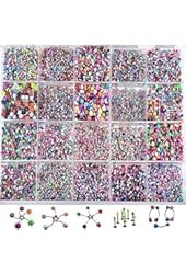 TOPBRIGHT&reg; Lot 110 PCS Body Jewelry Piercing Eyebrow Navel Belly Tongue Lip Bar Ring Mixed with box
