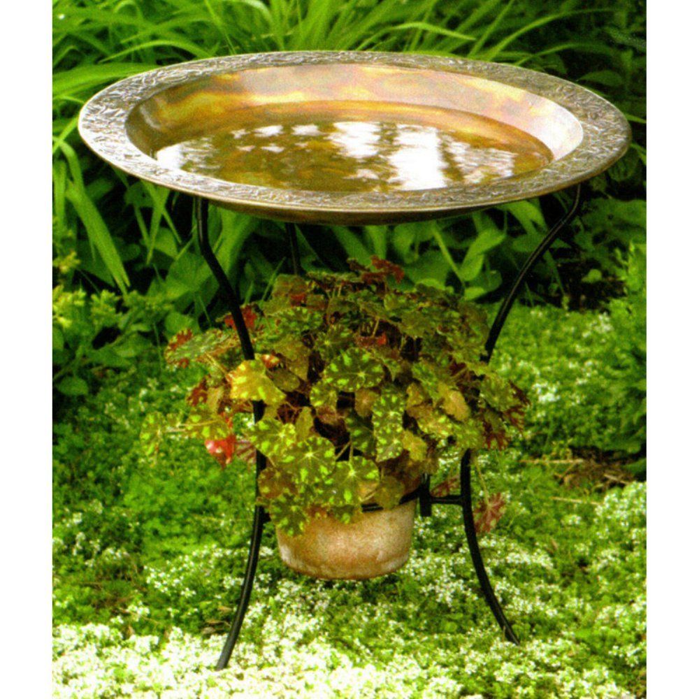 Beautiful Bird bath for Garden Metal and Stone