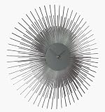Ashton Sutton Silver Sunburst Wall Clock
