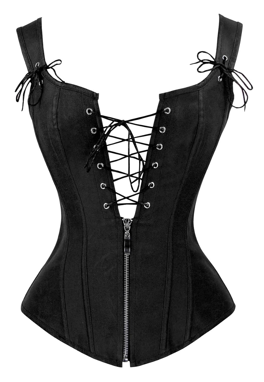 Charmian Women's Renaissance Lace Up Vintage Boned Bustier Corset with