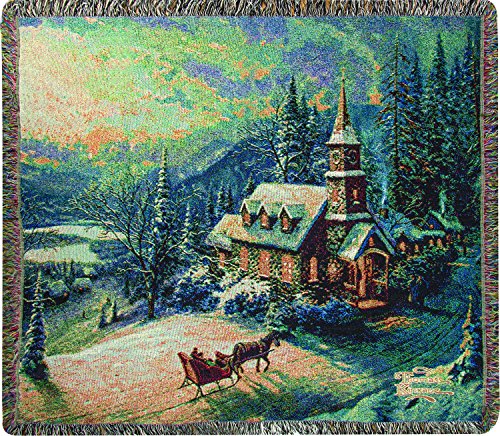 Manual Sunday Evening Sleigh Ride Collection Tapestry Throw Blanket By Thomas Kinkade ATSESR 50x60"