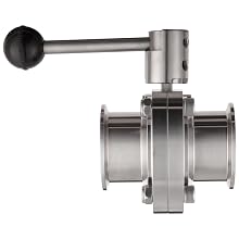 Dixon B5101E200CC-A Stainless Steel 316L Butterfly Valve with Pull Handle and EPDM Seal, 2" Tube OD