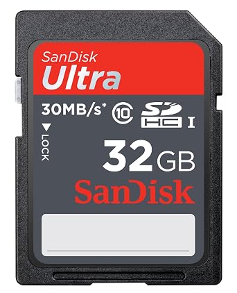SanDisk Ultra 32 GB SDHC Class 10 Flash Memory Card 30MB/s SDSDU-032G-AFFP