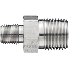 Parker Stainless Steel 316 Pipe Fitting, Hex Nipple, NPT Male X NPT Male