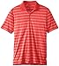 adidas Golf Men's Puremotion 2 Color Stripe Jersey Polo, Hi-Res Red/White, Small